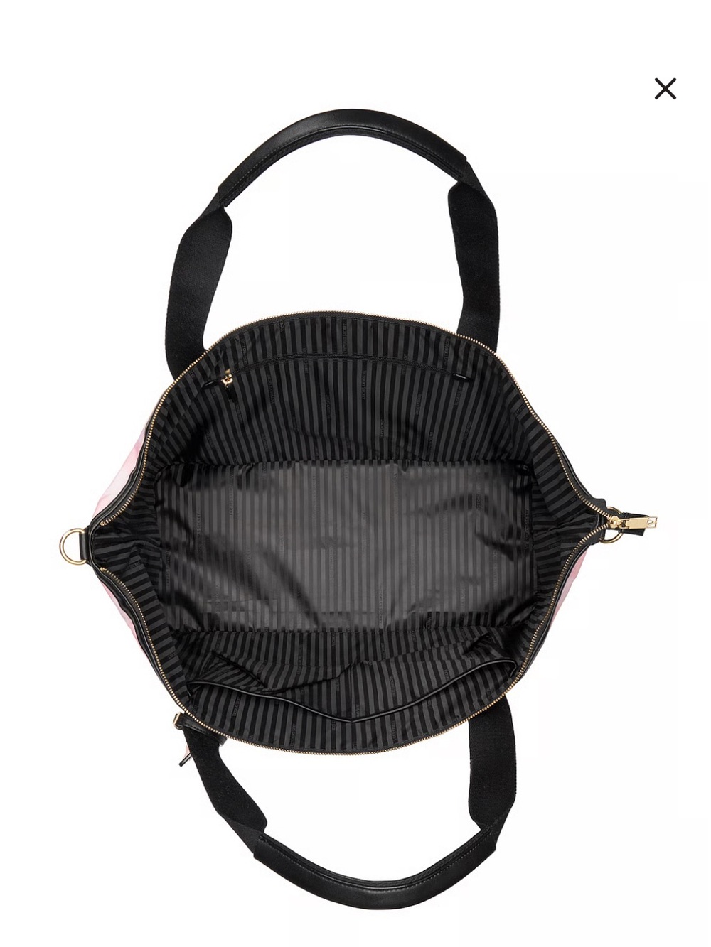 Victoria's Secret Pink Striped Travel Duffel with Black Trim - Picture 4 of 4